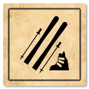 Lyžárna, 80x80mm, pergamen, Utah